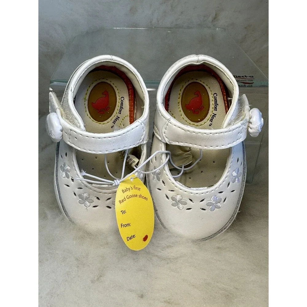 Red Goose Walker Shoes Baby Girl White Infant Layette Sneakers Collectors 3-6 Mo